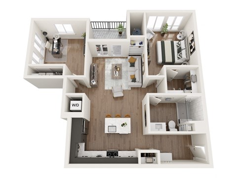 a 3 bedroom floor plan with a bathroom and a living room